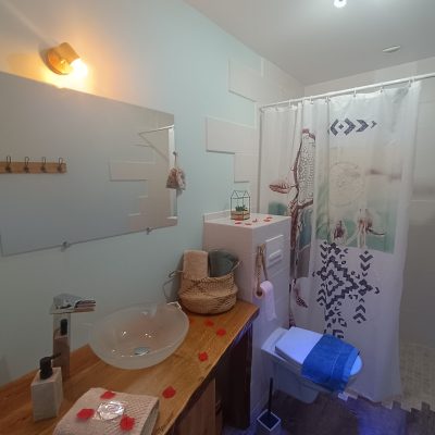 salle de bain tout confort pour logement insolite et atypique